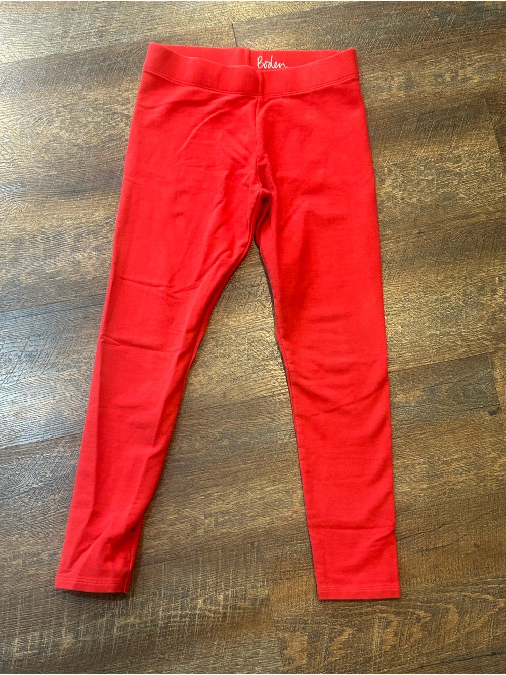 Boden Bright Thick Red Kids Cotton Stretch Leggings 9-10